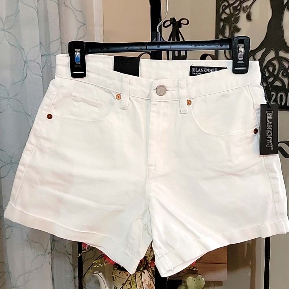 Blank NYC White Perry Mom Jean Short Women's Waist Size 25